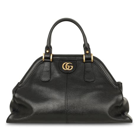 gucci rebelle bag black|GUCCI Calfskin Medium Re (Belle) Top Handle Bag Black .